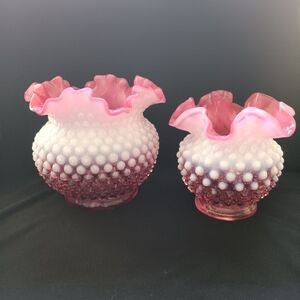 Vintage Fenton Hobnail Vases